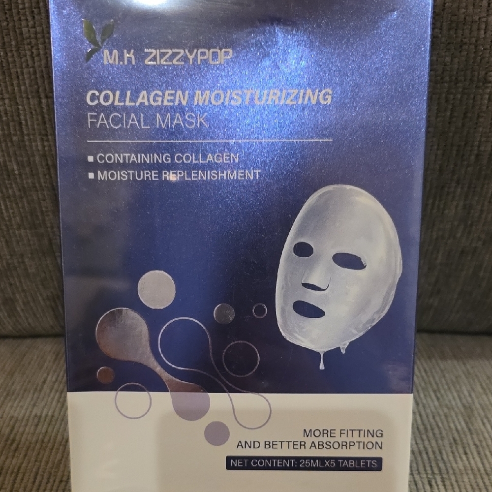M. K Zizzypop Collagen Moisturizing Facial Mask, Box Of Five - Picture 2 of 5
